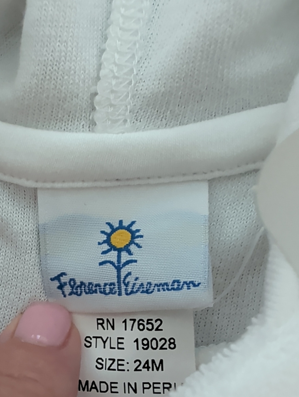 NWT Florence Eiseman White Terry Hooded Swim Robe Cover Up Tulip Applique 24 MO - Picture 7 of 10